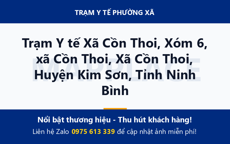 Trạm Y tế Xã Cồn Thoi, Xóm 6, xã Cồn Thoi, Xã Cồn Thoi, Huyện Kim Sơn, Tỉnh Ninh Bình