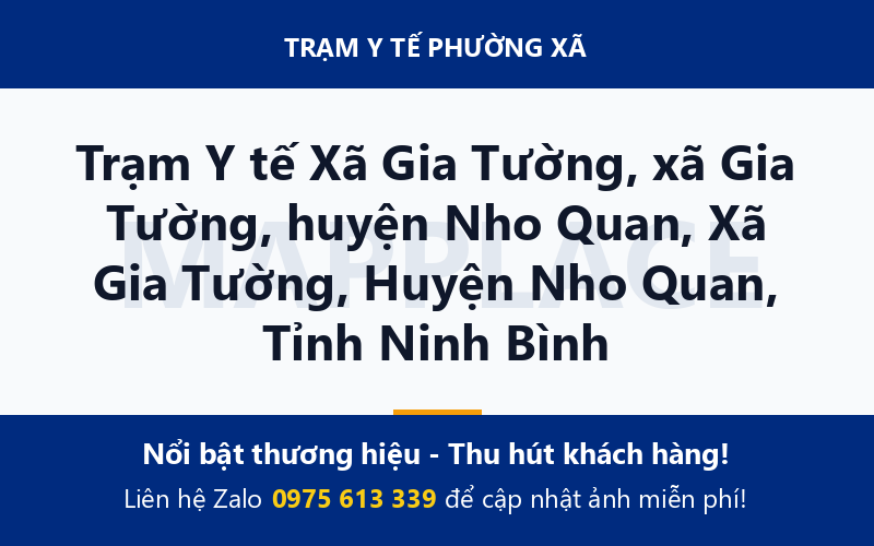 Trạm Y tế Xã Gia Tường, xã Gia Tường, huyện Nho Quan, Xã Gia Tường, Huyện Nho Quan, Tỉnh Ninh Bình