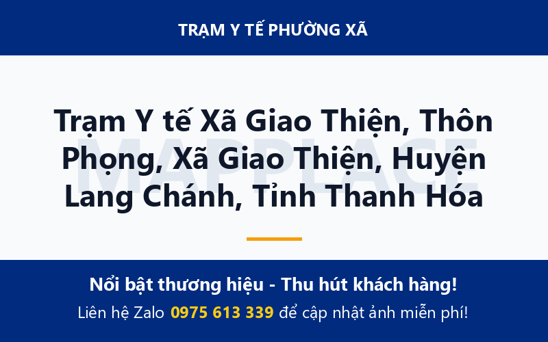 Trạm Y tế Xã Giao Thiện, Thôn Phọng, Xã Giao Thiện, Huyện Lang Chánh, Tỉnh Thanh Hóa