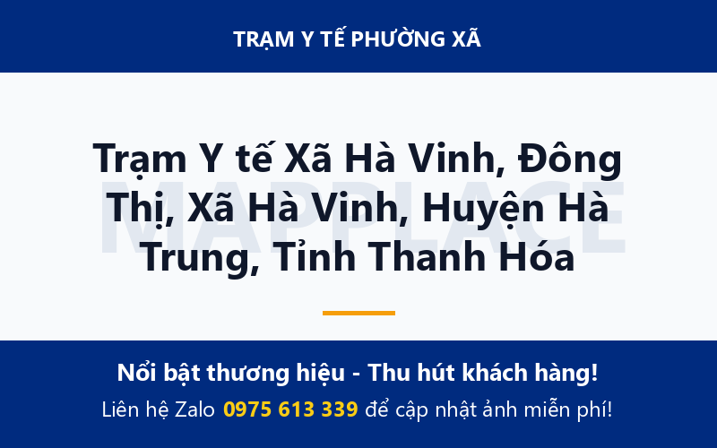 Trạm Y tế Xã Hà Vinh, Đông Thị, Xã Hà Vinh, Huyện Hà Trung, Tỉnh Thanh Hóa