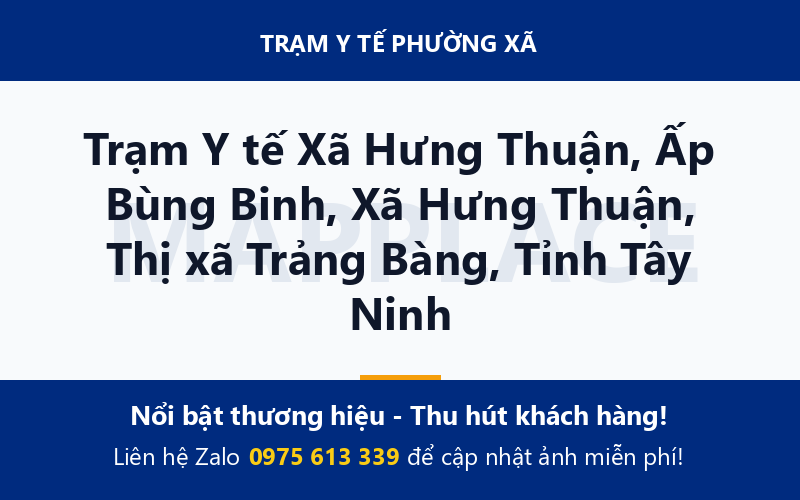 Trạm Y tế Xã Hưng Thuận, Ấp Bùng Binh, Xã Hưng Thuận, Thị xã Trảng Bàng, Tỉnh Tây Ninh