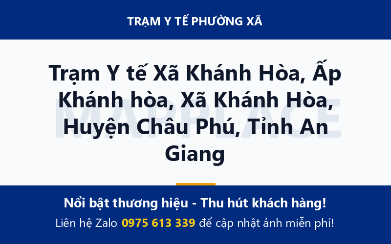 Trạm Y tế Xã Khánh Hòa, Ấp Khánh hòa, Xã Khánh Hòa, Huyện Châu Phú, Tỉnh An Giang