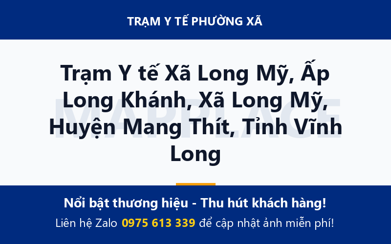 Trạm Y tế Xã Long Mỹ, Ấp Long Khánh, Xã Long Mỹ, Huyện Mang Thít, Tỉnh Vĩnh Long