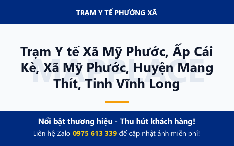 Trạm Y tế Xã Mỹ Phước, Ấp Cái Kè, Xã Mỹ Phước, Huyện Mang Thít, Tỉnh Vĩnh Long