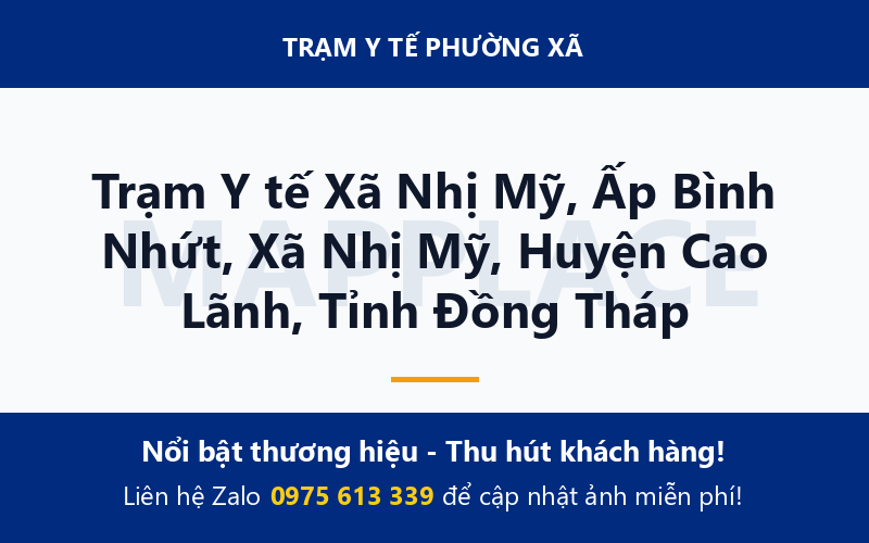 Trạm Y tế Xã Nhị Mỹ, Ấp Bình Nhứt, Xã Nhị Mỹ, Huyện Cao Lãnh, Tỉnh Đồng Tháp