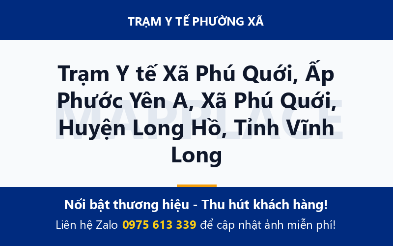 Trạm Y tế Xã Phú Quới, Ấp Phước Yên A, Xã Phú Quới, Huyện Long Hồ, Tỉnh Vĩnh Long