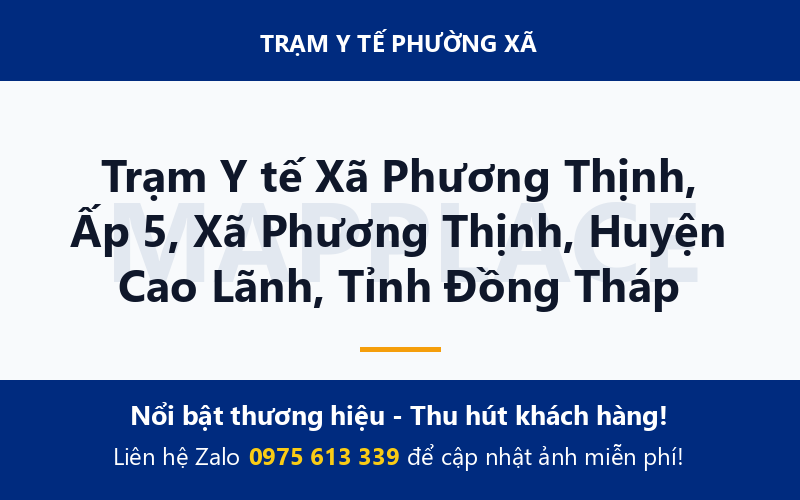 Trạm Y tế Xã Phương Thịnh, Ấp 5, Xã Phương Thịnh, Huyện Cao Lãnh, Tỉnh Đồng Tháp