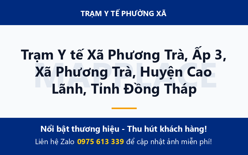Trạm Y tế Xã Phương Trà, Ấp 3, Xã Phương Trà, Huyện Cao Lãnh, Tỉnh Đồng Tháp
