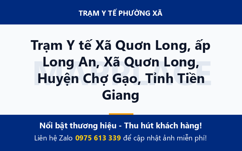 Trạm Y tế Xã Quơn Long, ấp Long An, Xã Quơn Long, Huyện Chợ Gạo, Tỉnh Tiền Giang