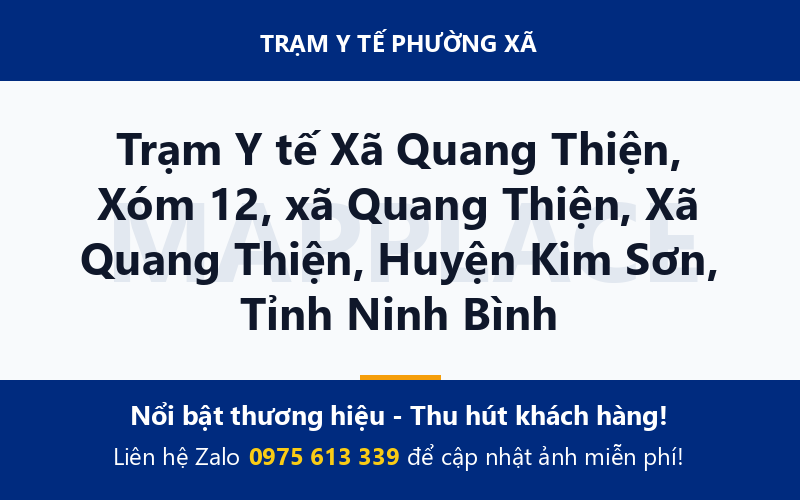Trạm Y tế Xã Quang Thiện, Xóm 12, xã Quang Thiện, Xã Quang Thiện, Huyện Kim Sơn, Tỉnh Ninh Bình