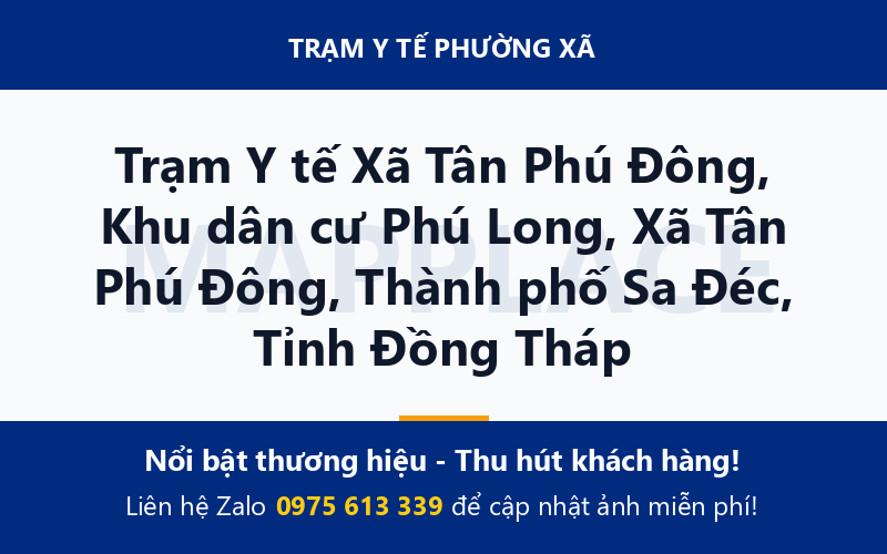 Trạm Y tế Xã Tân Phú Đông, Khu dân cư Phú Long, Xã Tân Phú Đông, Thành phố Sa Đéc, Tỉnh Đồng Tháp