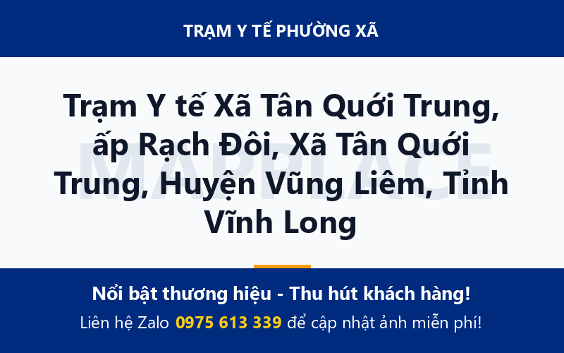 Trạm Y tế Xã Tân Quới Trung, ấp Rạch Đôi, Xã Tân Quới Trung, Huyện Vũng Liêm, Tỉnh Vĩnh Long