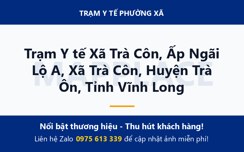 Trạm Y tế Xã Trà Côn, Ấp Ngãi Lộ A, Xã Trà Côn, Huyện Trà Ôn, Tỉnh Vĩnh Long