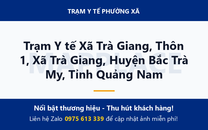 Trạm Y tế Xã Trà Giang, Thôn 1, Xã Trà Giang, Huyện Bắc Trà My, Tỉnh Quảng Nam