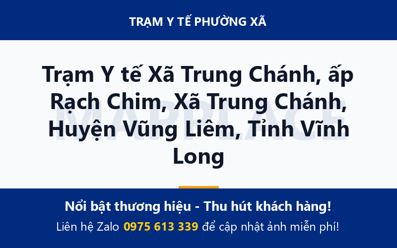Trạm Y tế Xã Trung Chánh, ấp Rạch Chim, Xã Trung Chánh, Huyện Vũng Liêm, Tỉnh Vĩnh Long