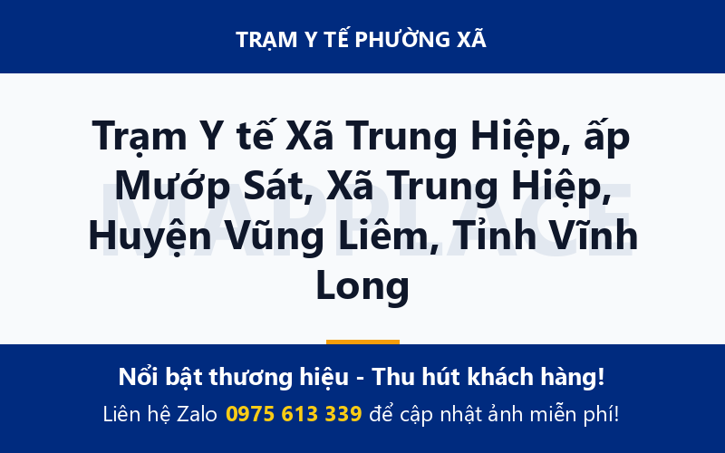 Trạm Y tế Xã Trung Hiệp, ấp Mướp Sát, Xã Trung Hiệp, Huyện Vũng Liêm, Tỉnh Vĩnh Long