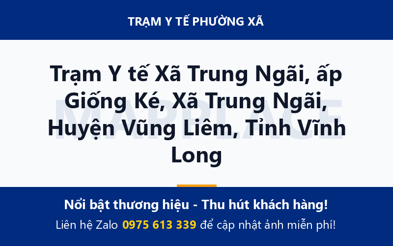 Trạm Y tế Xã Trung Ngãi, ấp Giống Ké, Xã Trung Ngãi, Huyện Vũng Liêm, Tỉnh Vĩnh Long