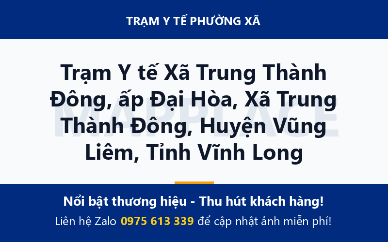 Trạm Y tế Xã Trung Thành Đông, ấp Đại Hòa, Xã Trung Thành Đông, Huyện Vũng Liêm, Tỉnh Vĩnh Long