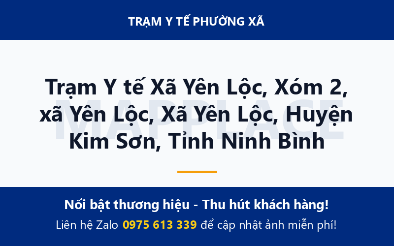 Trạm Y tế Xã Yên Lộc, Xóm 2, xã Yên Lộc, Xã Yên Lộc, Huyện Kim Sơn, Tỉnh Ninh Bình