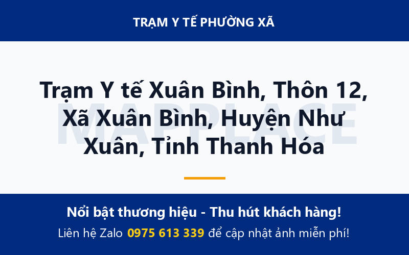 Trạm Y tế Xuân Bình, Thôn 12, Xã Xuân Bình, Huyện Như Xuân, Tỉnh Thanh Hóa