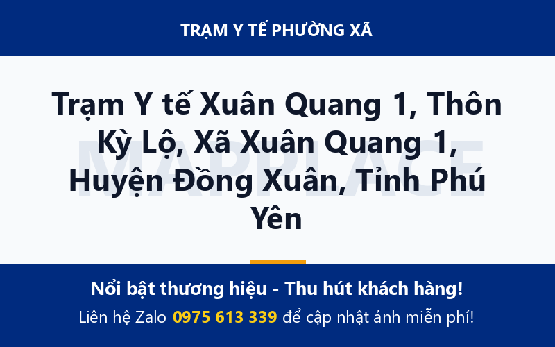 Trạm Y tế Xuân Quang 1, Thôn Kỳ Lộ, Xã Xuân Quang 1, Huyện Đồng Xuân, Tỉnh Phú Yên