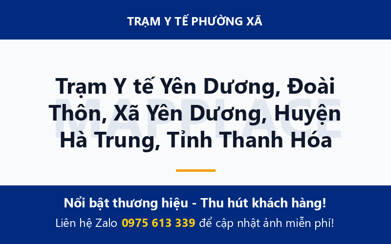 Trạm Y tế Yên Dương, Đoài Thôn, Xã Yên Dương, Huyện Hà Trung, Tỉnh Thanh Hóa