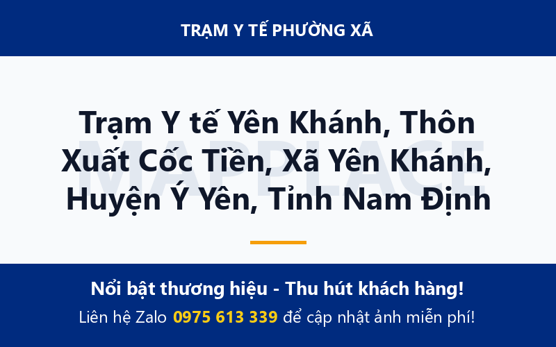 Trạm Y tế Yên Khánh, Thôn Xuất Cốc Tiền, Xã Yên Khánh, Huyện Ý Yên, Tỉnh Nam Định