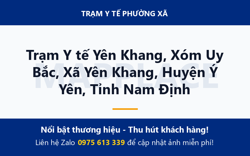 Trạm Y tế Yên Khang, Xóm Uy Bắc, Xã Yên Khang, Huyện Ý Yên, Tỉnh Nam Định