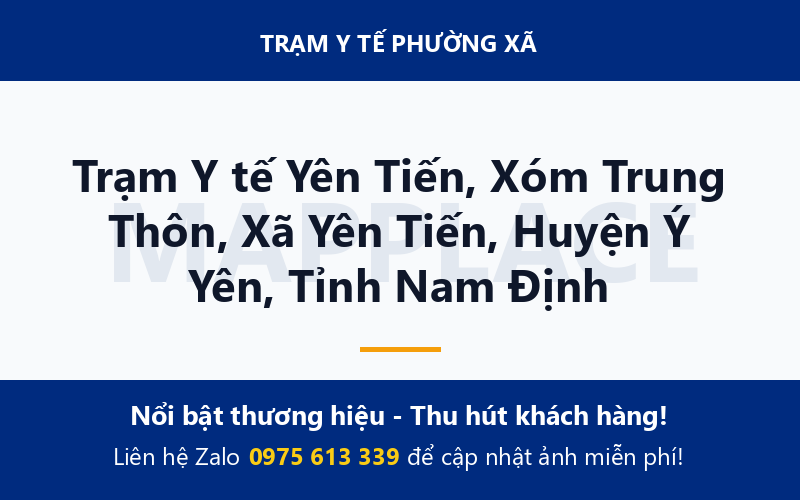 Trạm Y tế Yên Tiến, Xóm Trung Thôn, Xã Yên Tiến, Huyện Ý Yên, Tỉnh Nam Định