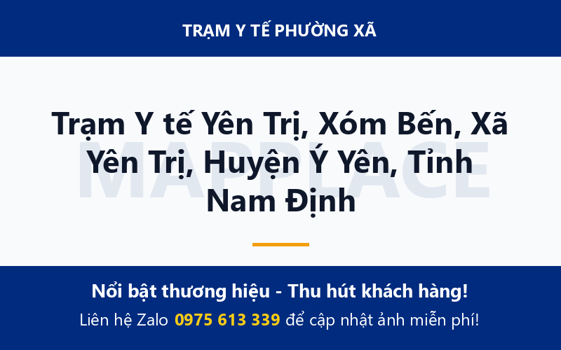 Trạm Y tế Yên Trị, Xóm Bến, Xã Yên Trị, Huyện Ý Yên, Tỉnh Nam Định