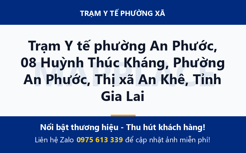 Trạm Y tế phường An Phước, 08 Huỳnh Thúc Kháng, Phường An Phước, Thị xã An Khê, Tỉnh Gia Lai