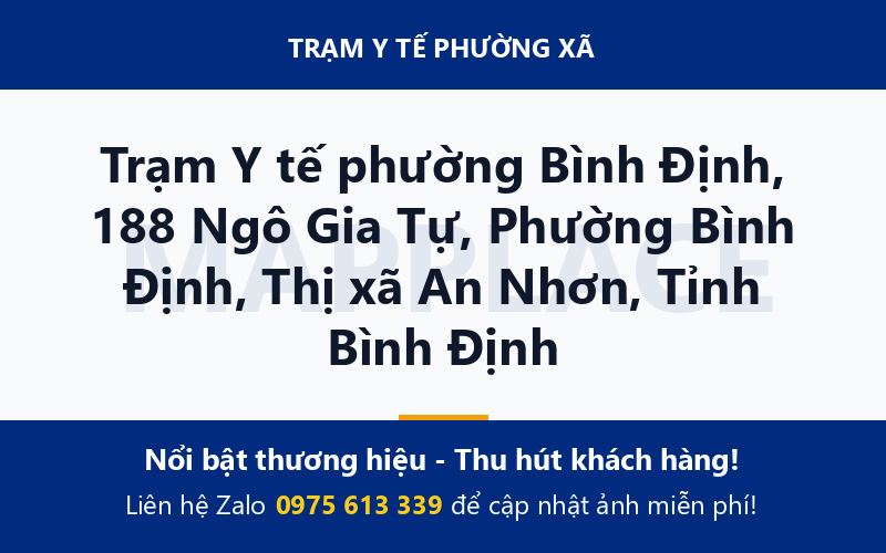 Trạm Y tế phường Bình Định, 188 Ngô Gia Tự, Phường Bình Định, Thị xã An Nhơn, Tỉnh Bình Định
