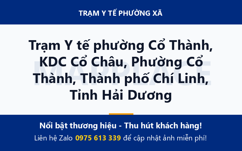 Trạm Y tế phường Cổ Thành, KDC Cổ Châu, Phường Cổ Thành, Thành phố Chí Linh, Tỉnh Hải Dương