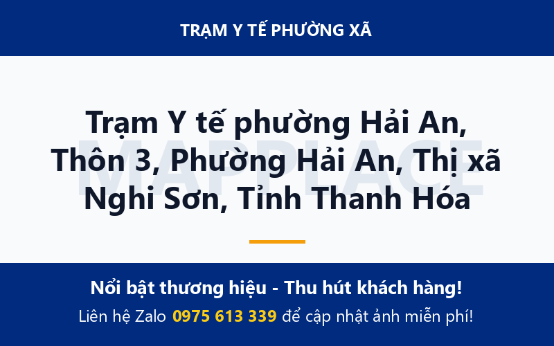 Trạm Y tế phường Hải An, Thôn 3, Phường Hải An, Thị xã Nghi Sơn, Tỉnh Thanh Hóa