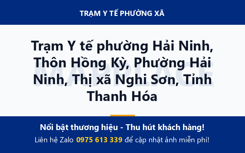 Trạm Y tế phường Hải Ninh, Thôn Hồng Kỳ, Phường Hải Ninh, Thị xã Nghi Sơn, Tỉnh Thanh Hóa
