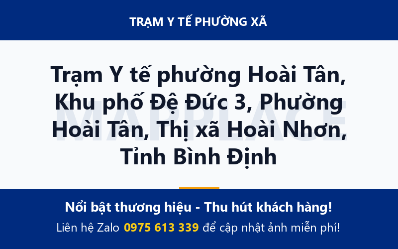 Trạm Y tế phường Hoài Tân, Khu phố Đệ Đức 3, Phường Hoài Tân, Thị xã Hoài Nhơn, Tỉnh Bình Định