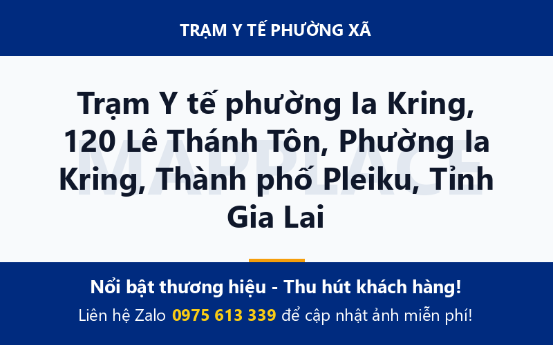Trạm Y tế phường Ia Kring, 120 Lê Thánh Tôn, Phường Ia Kring, Thành phố Pleiku, Tỉnh Gia Lai
