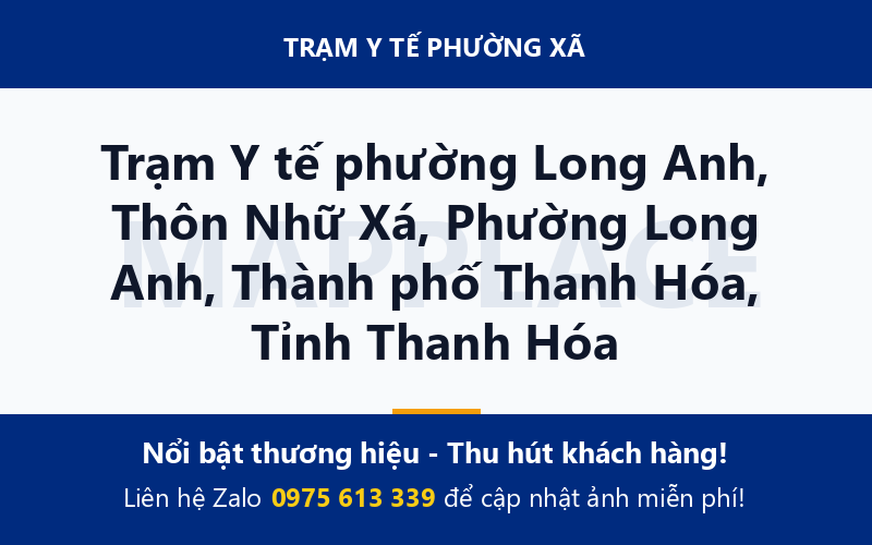 Trạm Y tế phường Long Anh, Thôn Nhữ Xá, Phường Long Anh, Thành phố Thanh Hóa, Tỉnh Thanh Hóa