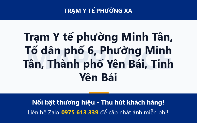 Trạm Y tế phường Minh Tân, Tổ dân phố 6, Phường Minh Tân, Thành phố Yên Bái, Tỉnh Yên Bái