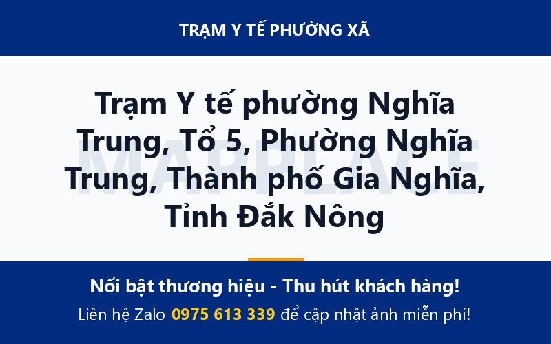 Trạm Y tế phường Nghĩa Trung, Tổ 5, Phường Nghĩa Trung, Thành phố Gia Nghĩa, Tỉnh Đắk Nông