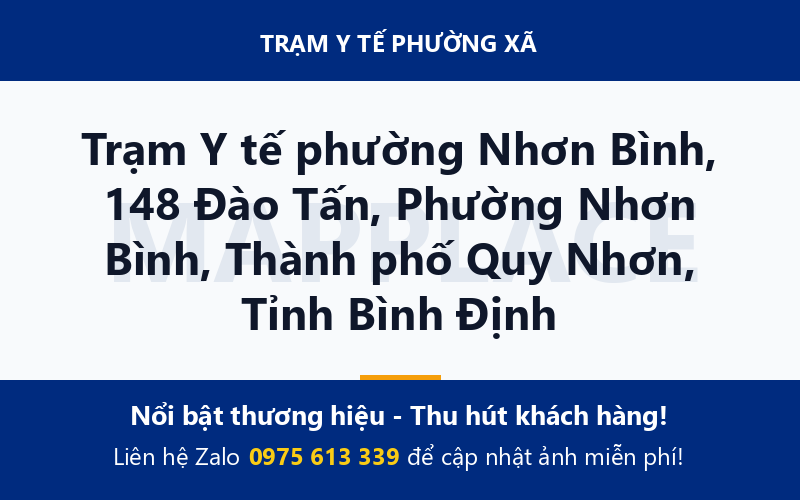 Trạm Y tế phường Nhơn Bình, 148 Đào Tấn, Phường Nhơn Bình, Thành phố Quy Nhơn, Tỉnh Bình Định