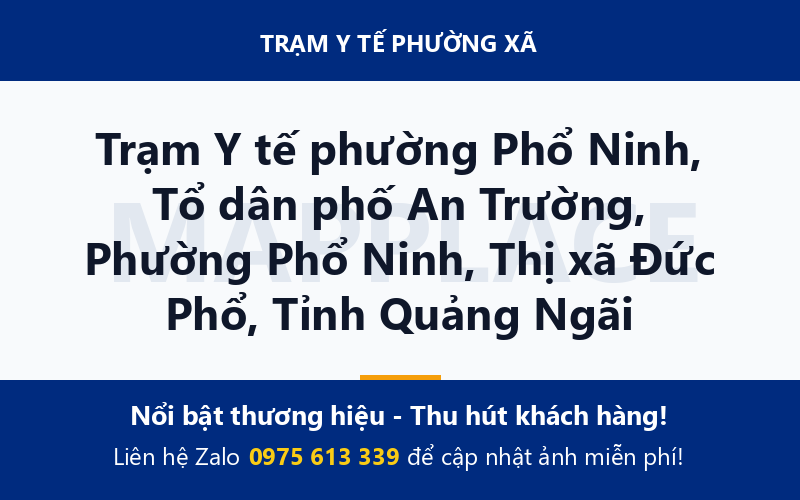 Trạm Y tế phường Phổ Ninh, Tổ dân phố An Trường, Phường Phổ Ninh, Thị xã Đức Phổ, Tỉnh Quảng Ngãi