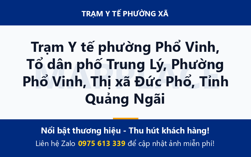 Trạm Y tế phường Phổ Vinh, Tổ dân phố Trung Lý, Phường Phổ Vinh, Thị xã Đức Phổ, Tỉnh Quảng Ngãi