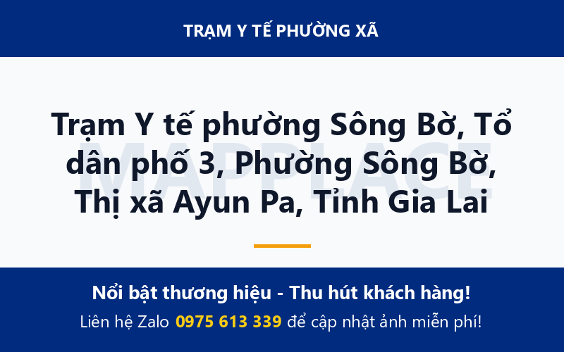 Trạm Y tế phường Sông Bờ, Tổ dân phố 3, Phường Sông Bờ, Thị xã Ayun Pa, Tỉnh Gia Lai