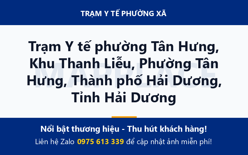 Trạm Y tế phường Tân Hưng, Khu Thanh Liễu, Phường Tân Hưng, Thành phố Hải Dương, Tỉnh Hải Dương
