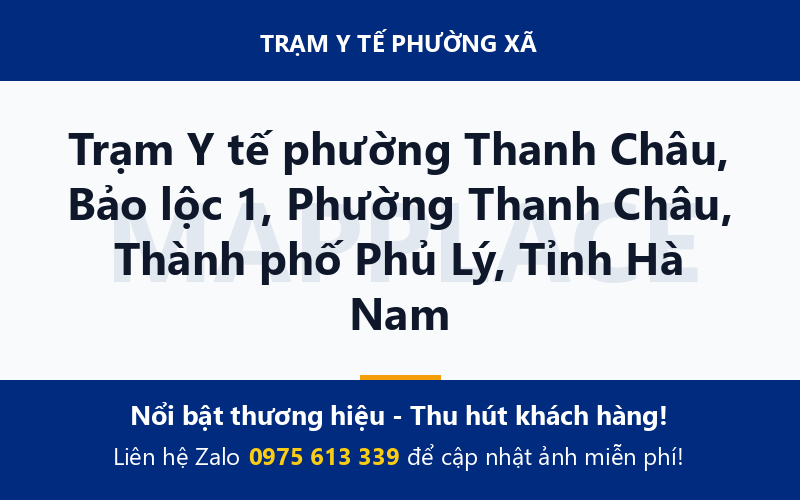 Trạm Y tế phường Thanh Châu, Bảo lộc 1, Phường Thanh Châu, Thành phố Phủ Lý, Tỉnh Hà Nam