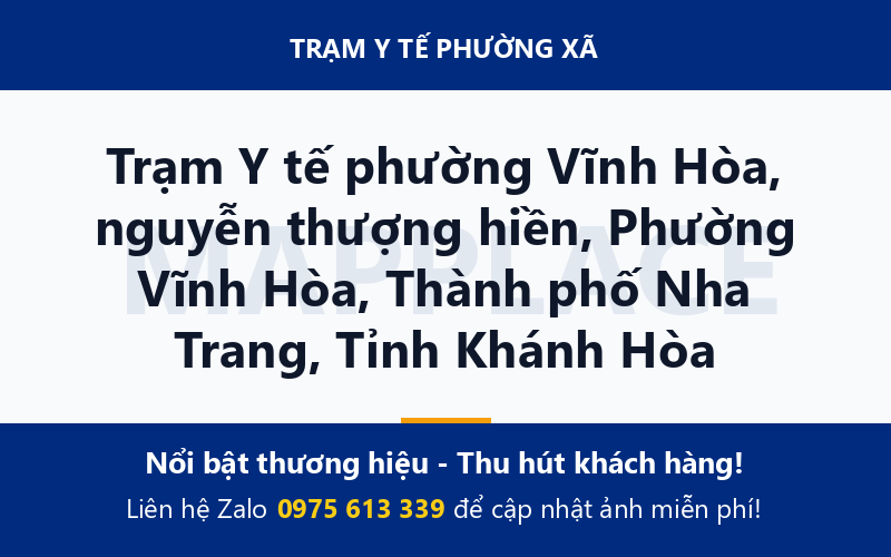 Trạm Y tế phường Vĩnh Hòa, nguyễn thượng hiền, Phường Vĩnh Hòa, Thành phố Nha Trang, Tỉnh Khánh Hòa