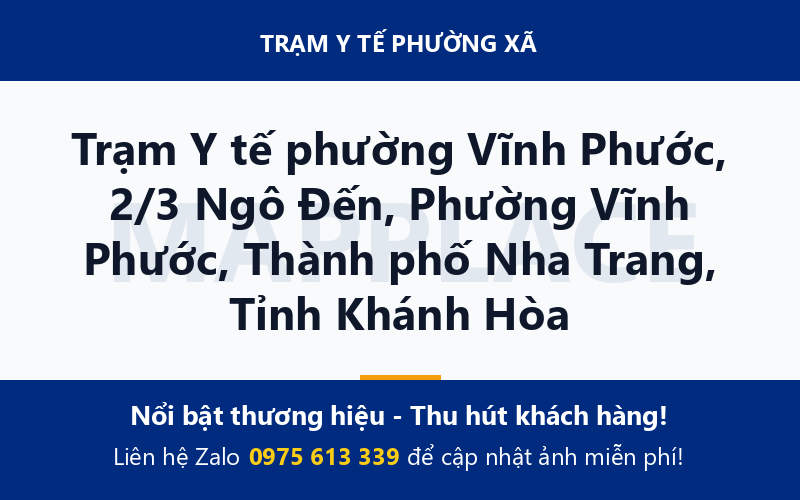 Trạm Y tế phường Vĩnh Phước, 2/3 Ngô Đến, Phường Vĩnh Phước, Thành phố Nha Trang, Tỉnh Khánh Hòa