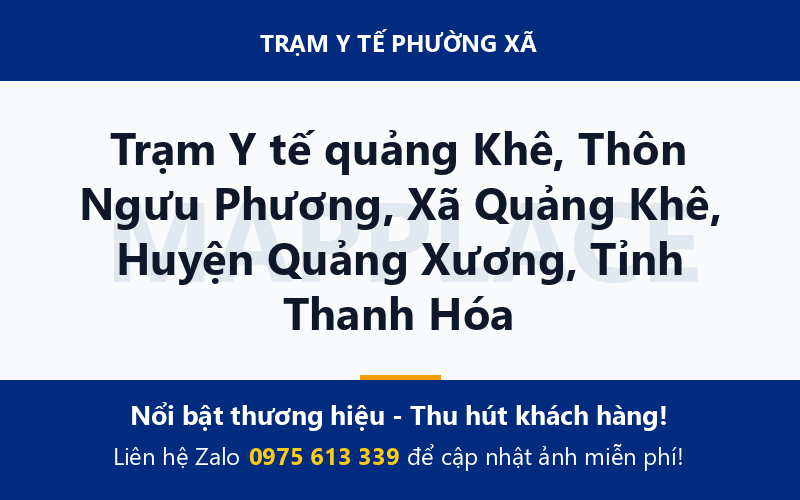 Trạm Y tế quảng Khê, Thôn Ngưu Phương, Xã Quảng Khê, Huyện Quảng Xương, Tỉnh Thanh Hóa