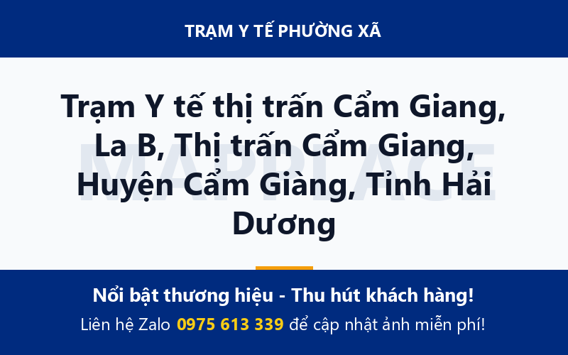 Trạm Y tế thị trấn Cẩm Giang, La B, Thị trấn Cẩm Giang, Huyện Cẩm Giàng, Tỉnh Hải Dương